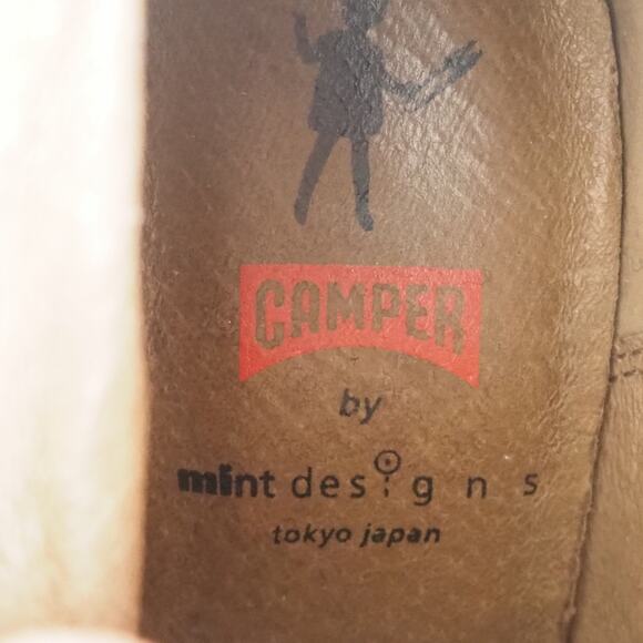 Camper x Mint Designs Twins Wool Ankle Boots Womens EU 36 US 6 Wedge Leather Art - Picture 12 of 13